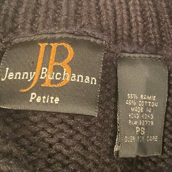 Jenny Buchanan Black Cable Knit Carnigan Petite Small - Picture 5 of 6